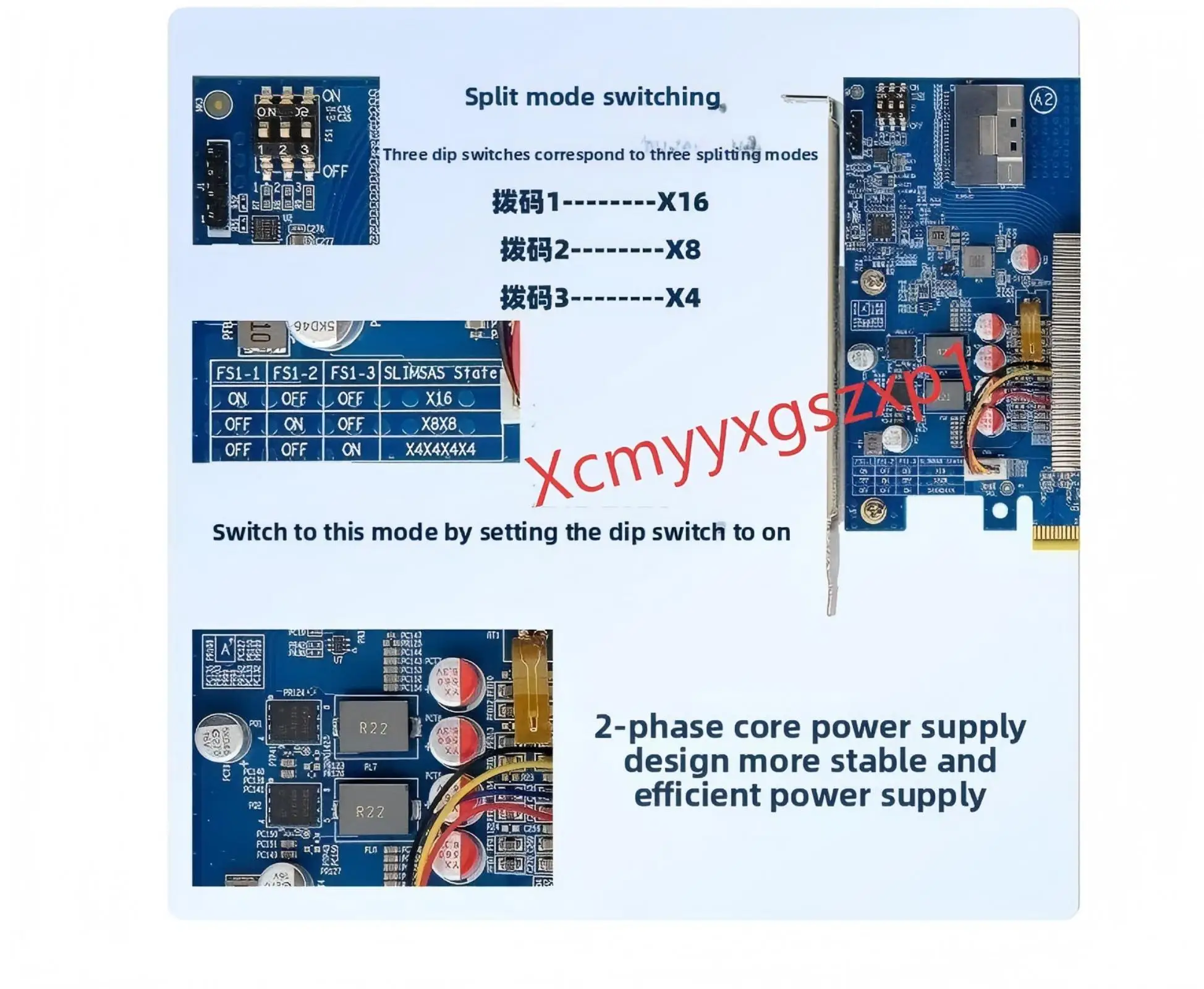 PLX88096 Expansion Card PCIe 4.0 TO 10*SFF-8654 5 *PCI-E 16X 10* PCIE 8X