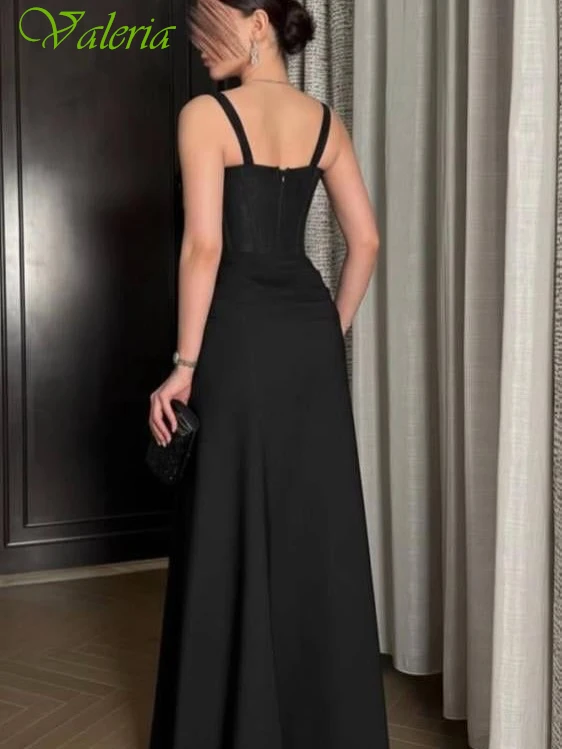 Aangepaste A-lijn vierkante kraag mouwloze elegante delicate avondjurk moderne mode beroemdheidsjurken temperament feestjurk