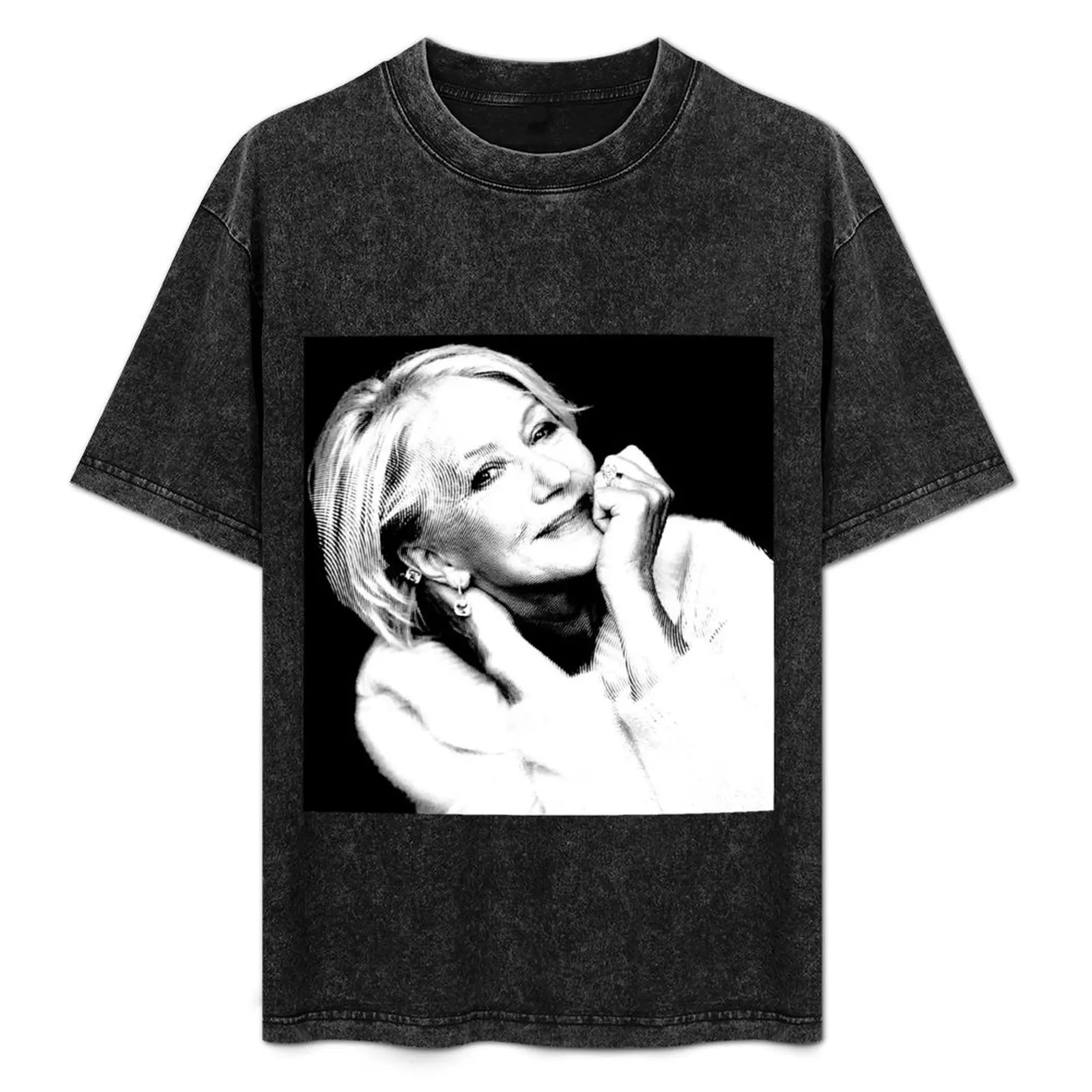 Helen Mirren Linocut In Black & White T-Shirt vintage graphic t shirt vintage custom shirt new edition t shirts for men cotton