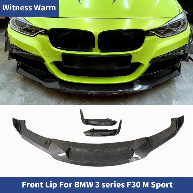 F30 Carbon Fiber Front Bumper Lip Chin Spoiler with Upper Splitter for Bmw 320 328 335 with m Sport Edition Back Lip