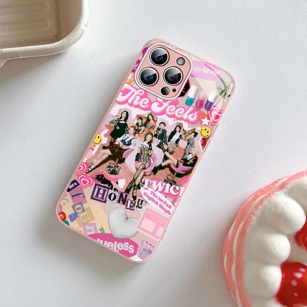 KPOP Girl T-TWICES Phone Case For iPhone 14 13 12 Mini 11 Pro XS Max X XR 14 Plus Tempered Glass Cover