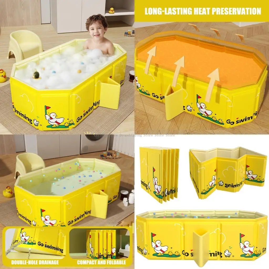 

Foldable Infant Bathtub Space Saving Storage Sturdy PVC Construction Quick Dry Feature with Anti Slip Base Easy Storage