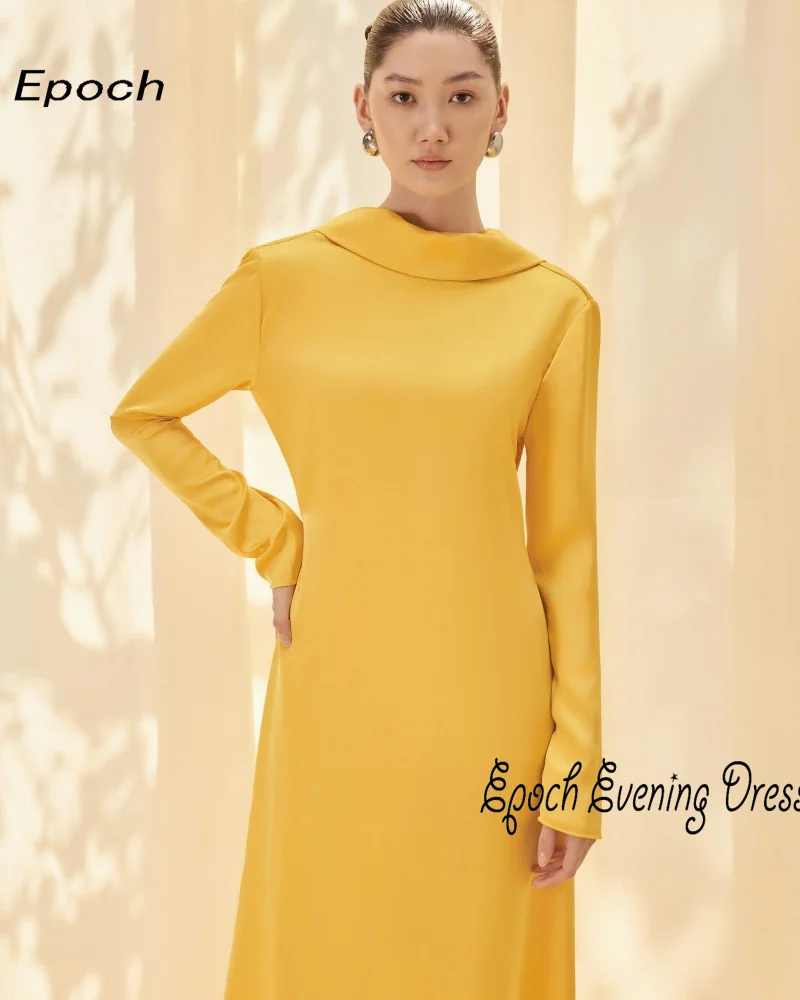 Simple Evening Dress For Sexy Women 2024 فساتين السهرة Long A-Line Ankle-Length Custom Color Full Sleeve Cocktail Prom Gown