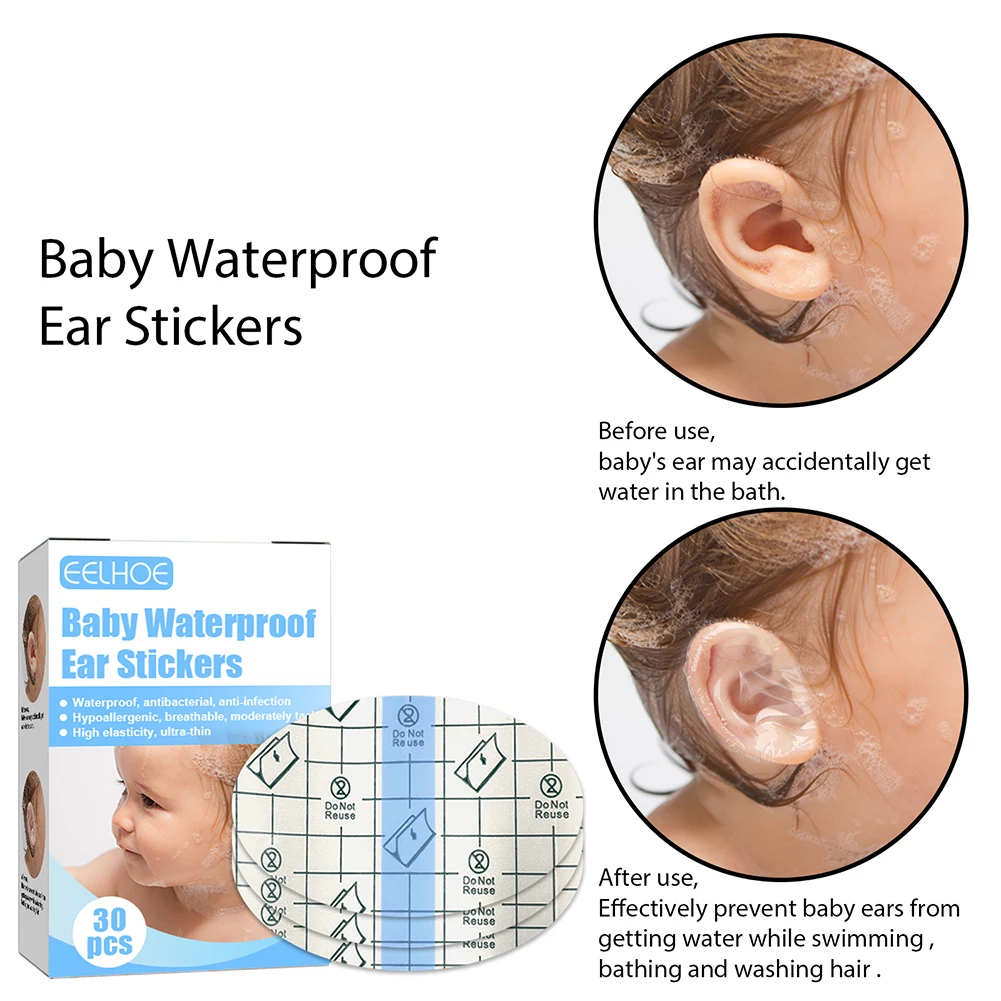 30pcs Ear Protector Disposable Baby Waterproof Ear Sticks Swimming Cover Caps Baby Ear Protection for Shower for Water Sports