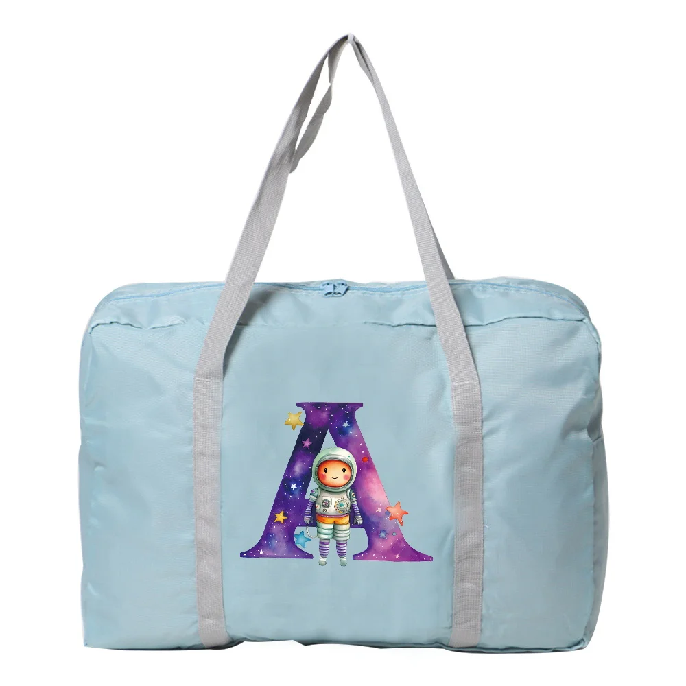 حقيبة يد جديدة للسفر منظم سعة كبيرة قابل للطي لتخزين الملابس حقيبة الأمتعة سلسلة رائد الفضاء نمط مطبوع #6