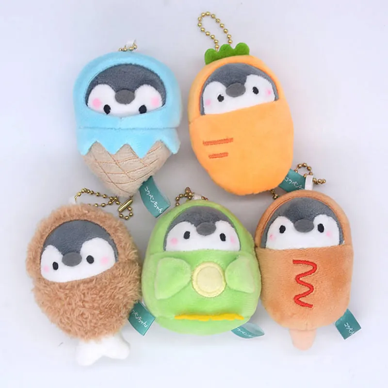 Cartoon Penguin Doll Keychain Cute Girls Backpack Keyring Kawaii Plush Doll Car Keychain For Kids Gift Women Keychain Wholesale