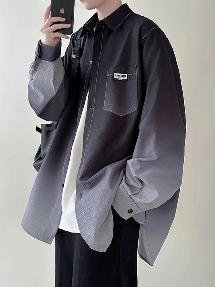 

Мужская футболка из ледяного шелка Adient Color, винтажный стиль, трендовый бренд, свободный крой, молодежная, для весны и осени