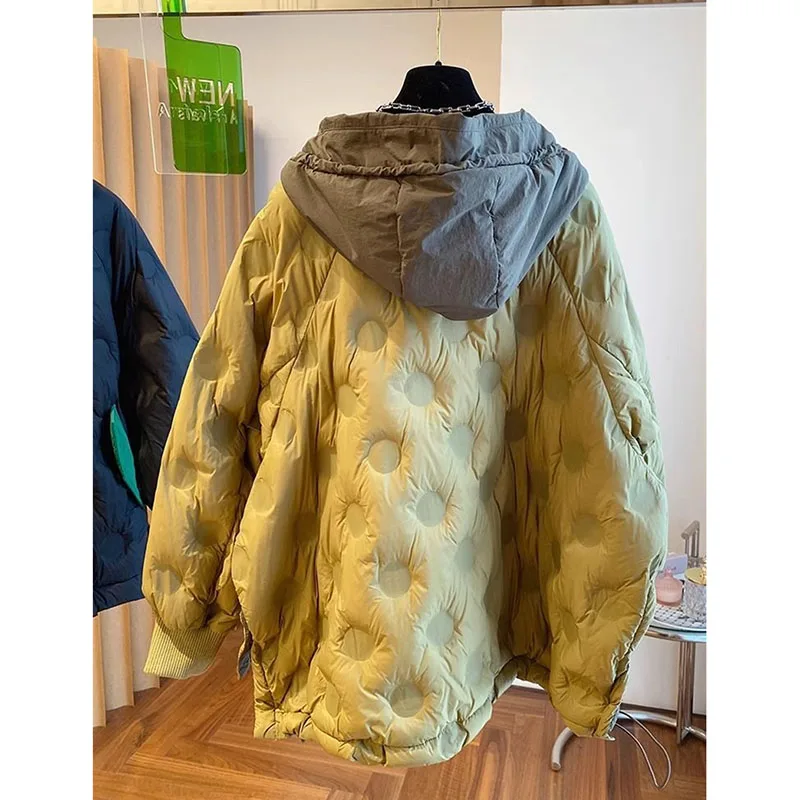 2024 Assorted Colors Down Cotton Jacket Ladies Design Sense High-End Winter Parka Fashion Hooded Korean Female Keep Warm Jacket