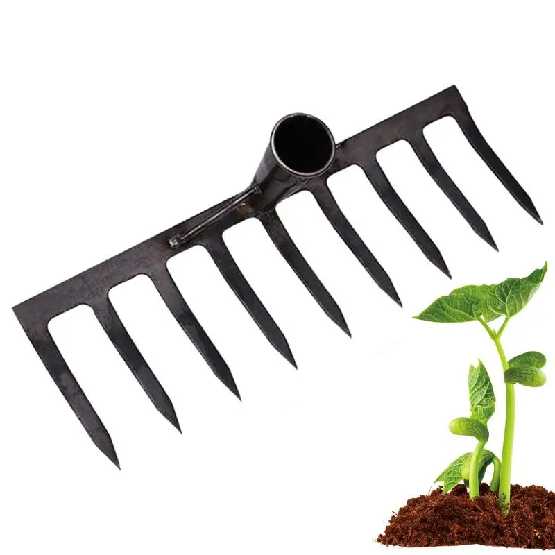 Metal Garden Rake Loosen Soil Weeding Scarifier Artifact Agricultural Tool Dethatching Rake With Sharp Teeth home garden Weeding
