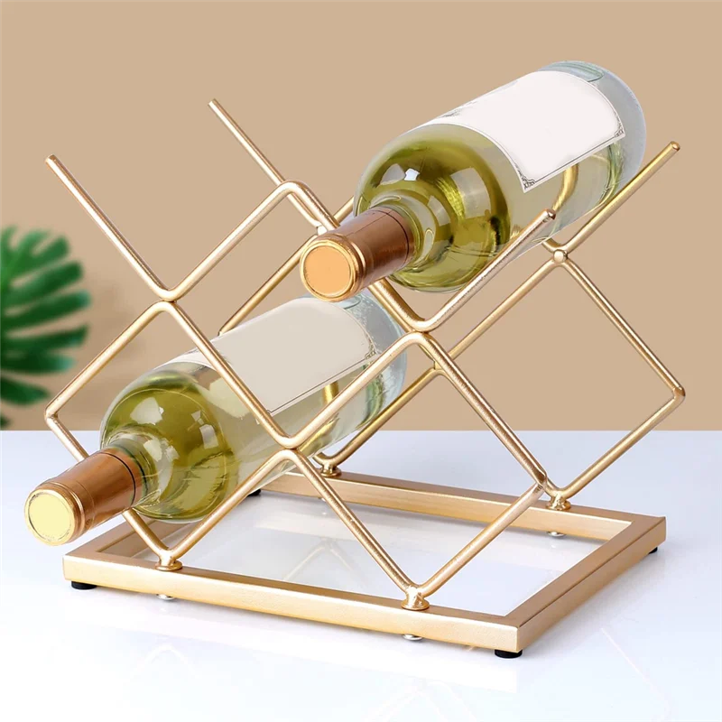 

AA21-Freestanding Small Wine Rack Desktop Wine Rack Bracket For Cabinets, Pantry, Wine Bottle Storage