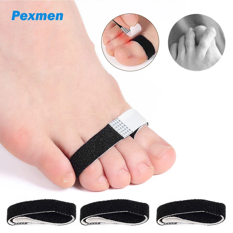 Pexmen 10Pcs/Bag Hammer Toe Straightener for Bent Toes Hammer Toe Corrector Splints Toe Bandages for Curled Broken Crooked Toes