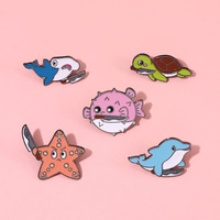 Pin Club | Cute Marine Animals Brooches Puffer Shark Turtle Fish Dolphin Shark Ocean Badge  Backpack Gift  Accessories Wholesale