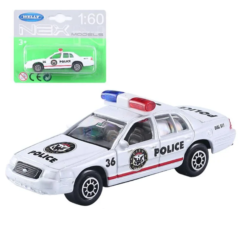 WELLY 1:60 BMW Toyota Airport vehículos especiales, equipaje, Tractor, remolque, aleación, policía, Mini coche, modelo de Metal fundido a presión, regalo para niños