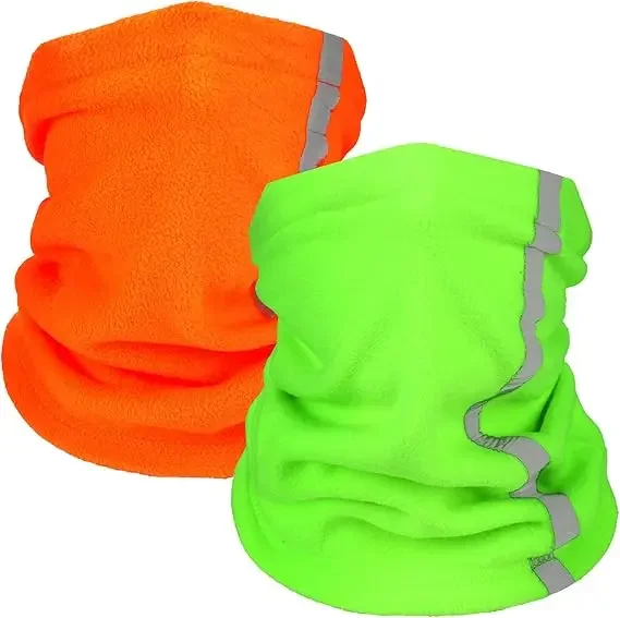 Fleece Neck Gaiter Visibility Reflective Safety Neck Warmer Balaclava Bandana Winter Warm Scarf for Women Men