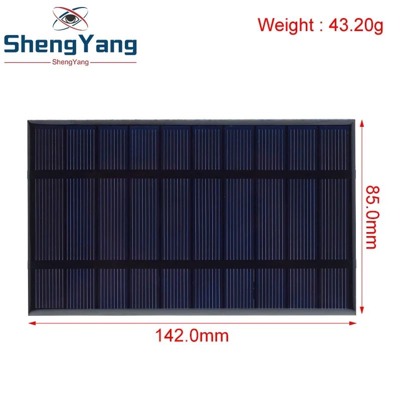 Imagem -02 - Tzt-silício Policristalino Células Solares Painel Solar Carregador do Telefone Melhoria Home Eletrônica Inteligente 400ma 5v 2w 142 mm x 85 mm