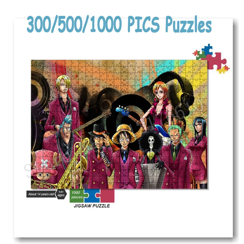 One Piece Franky 300/500/1000 Pieces Japanese Anime Jigsaw Puzzle Educational Puzzles Decompressed Diy Games Home Decor