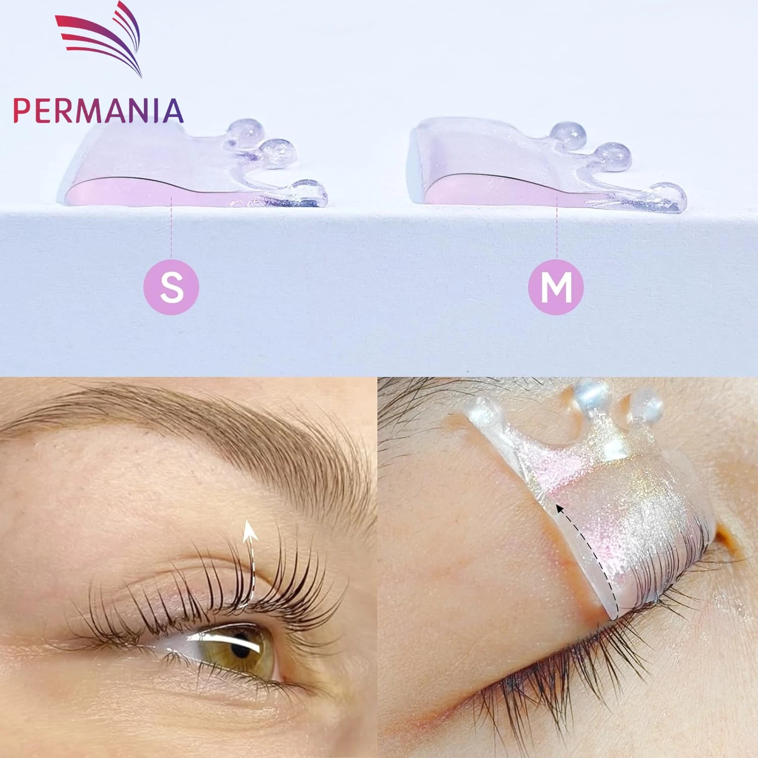 PERMANIA 4Pcs Lash Lift Pads New Self-Adhesive Super Soft Lash Lift Rods Extreme Eyelash Curler Reusable Accessories Makeup Tool