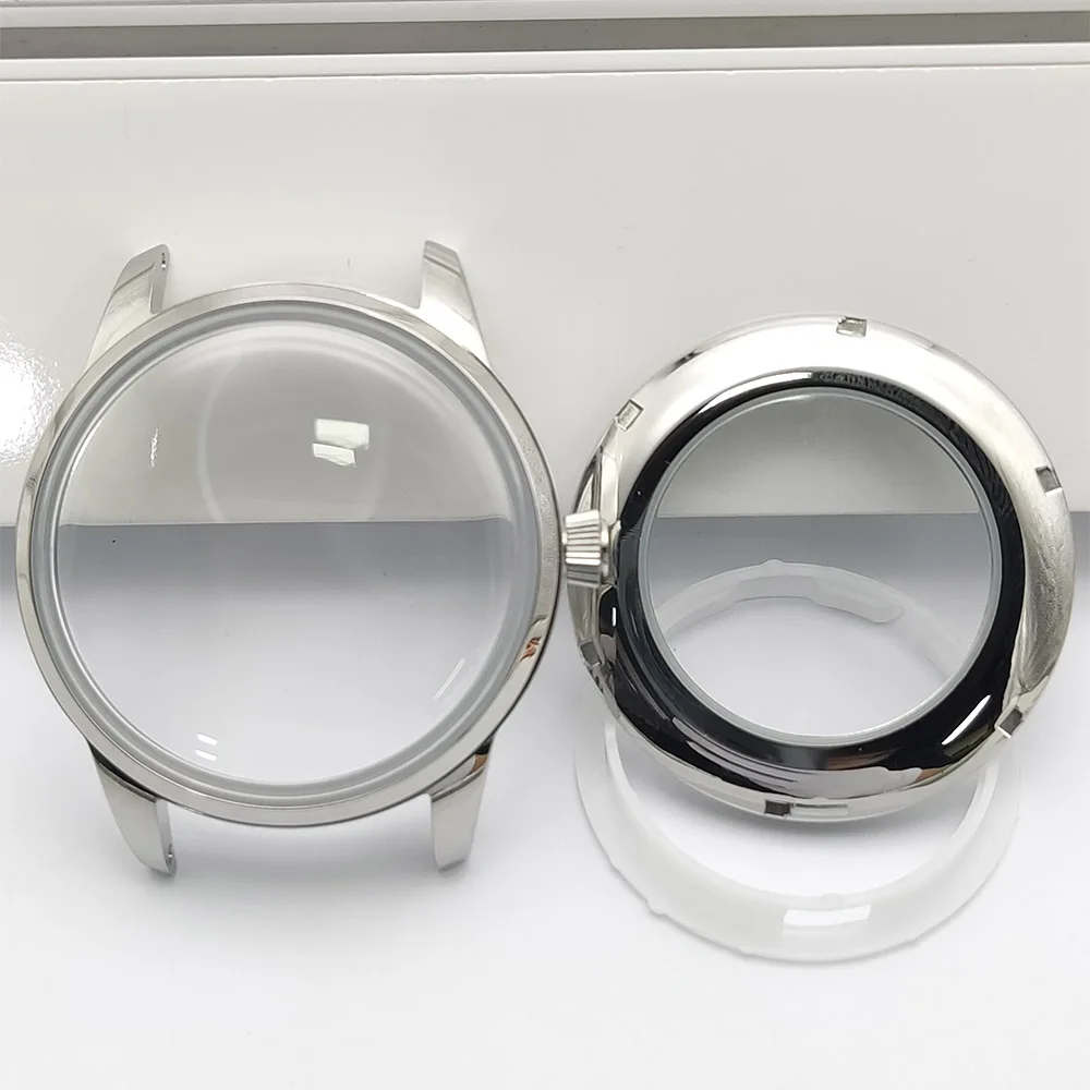 Casing jam koktail 40mm, cermin gelembung baja tahan karat untuk mesin jam NH35/36/NH4R/NH38