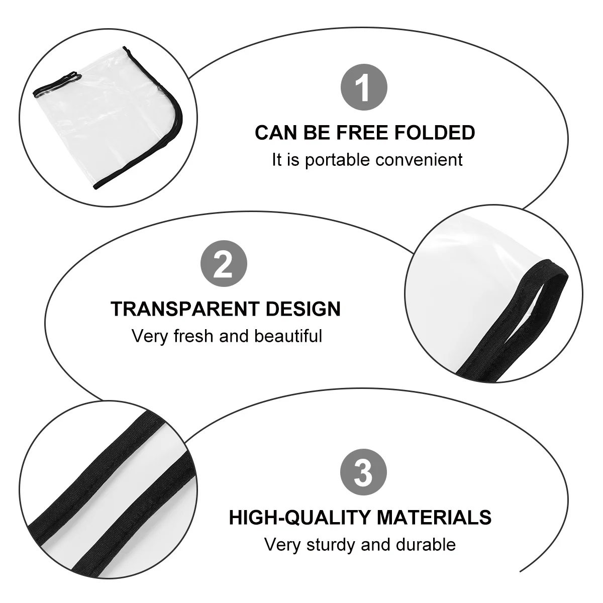 

1pc Waterproof Handbag Rain Cover Transparent Pvc Outdoor Travel Rainproof Protector For Hiking Camping Riding Dust Mud