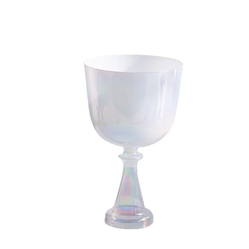 White Handheld Bowl Holy Grail Crystal Bowl Professional Sound Bowl Music Bowl Yoga Bowling Instrument Free Leather Stick