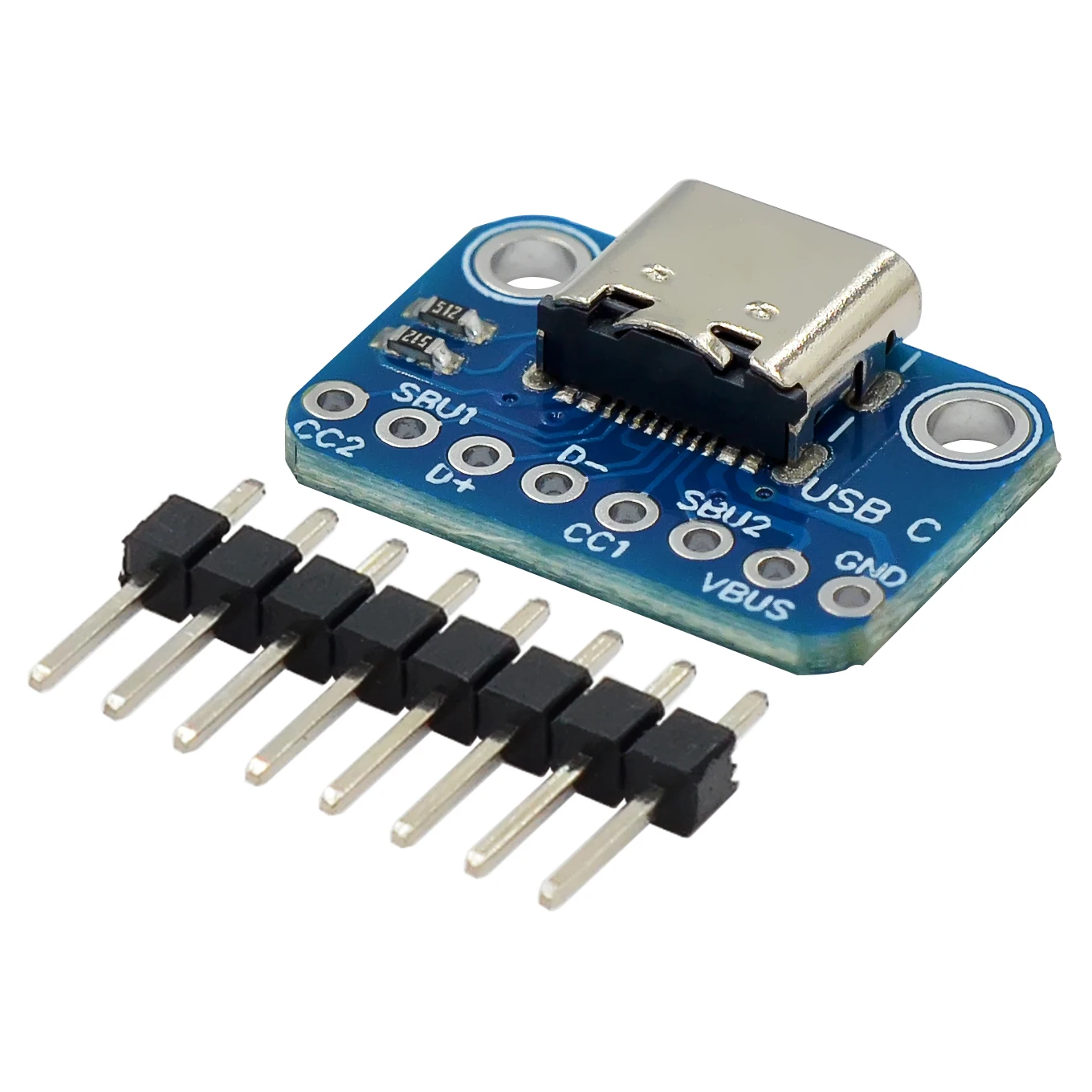 USB TYPE-C conversion board 2.54MM CC1 CC2 5.1K pull-down resistor connection