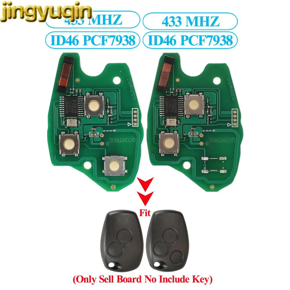 

Jingyuqin Remote Car Key Circuit Board 433MHz ID46-PCF7946/PCF7947/4A-PCF7952E Chip For Renault Clio Scenic Kangoo Megane 2/3BTN