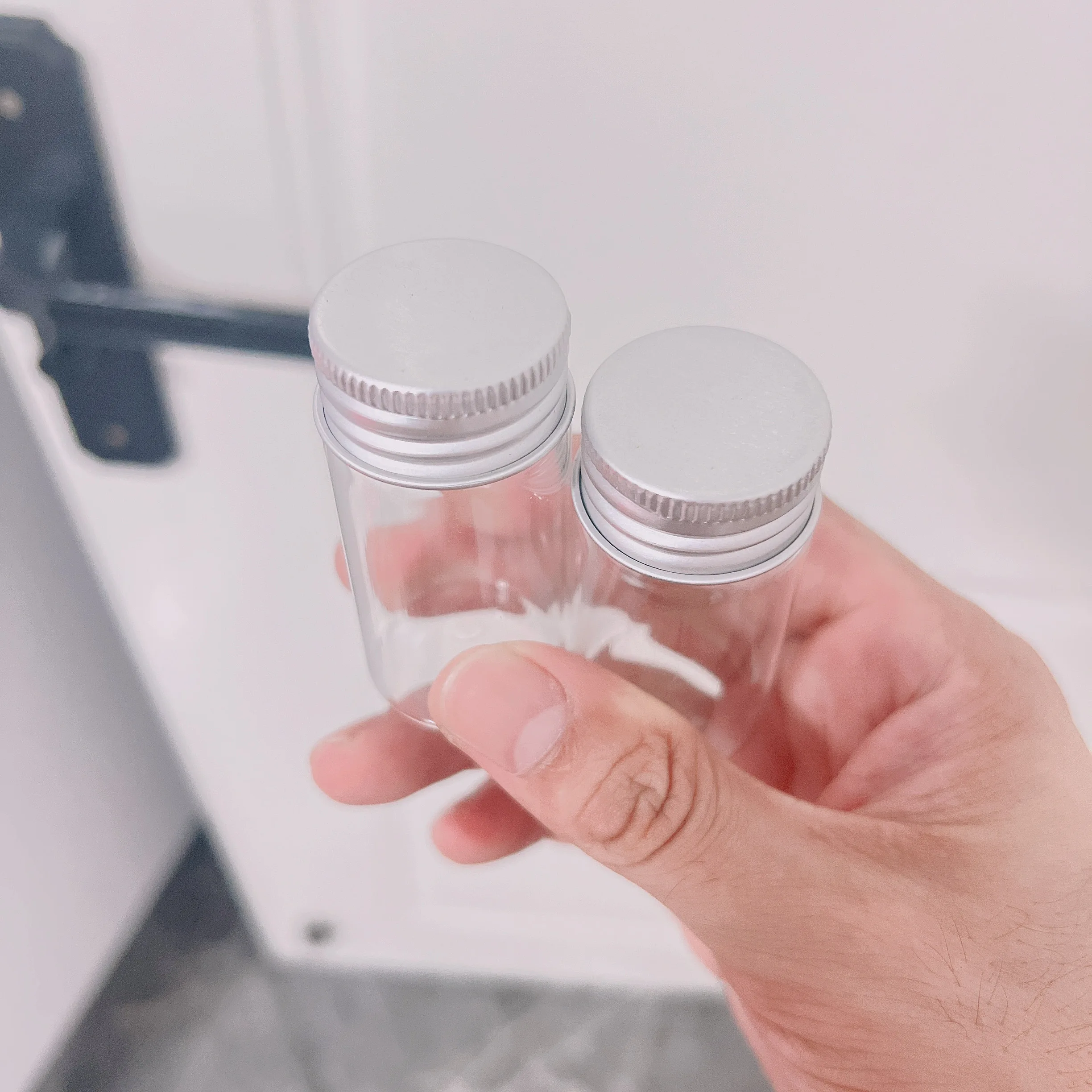 Sealed Glass Bottle 50 PCS 20*30*60mm 25ml Small Vial Aluminum Caps Tiny Empty Jars Containers Transparent Wishing Glass Bottle