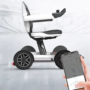 스마트 리모콘을위한 의료 접이식 노인 강력한 전기 휠체어, 블루투스 모바일 10 최고의 판매 스마트 휠체어 - №5