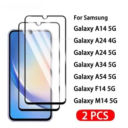 2Pcs HD Clear Screen Protector For Samsung Galaxy A14 A04 A04e Glass Tempered Glass For Samsung A24 A34 A54 F14 M14 4G 5G Film