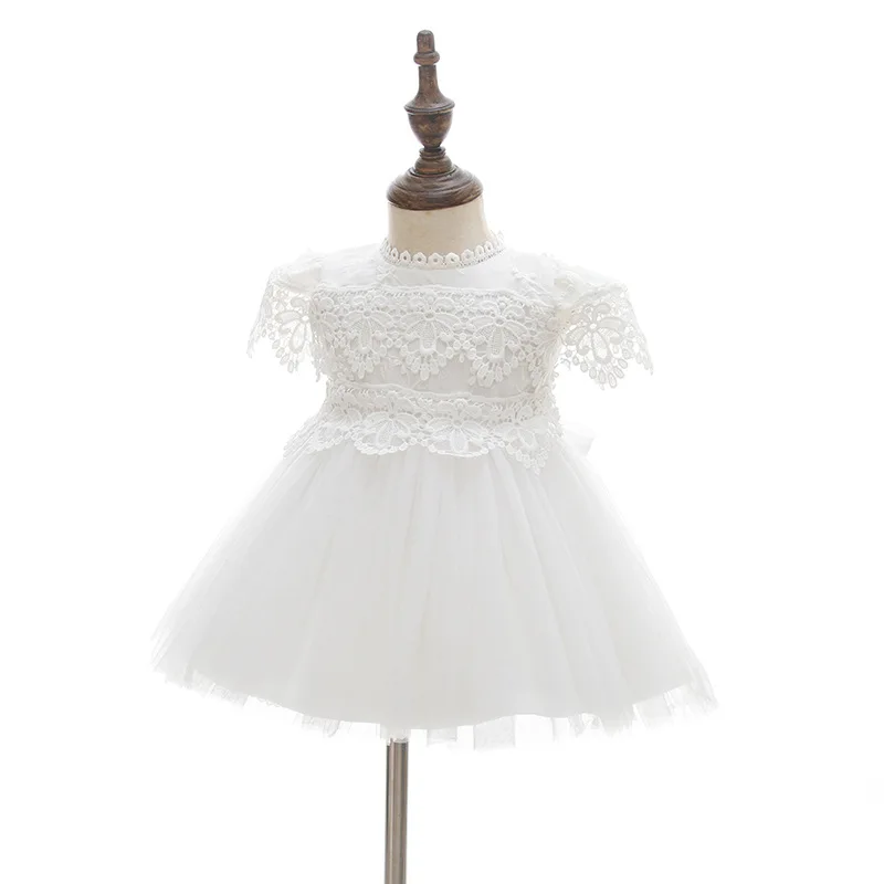 Newborn Girl Dress Baby Baptism Clothes Infant White Lace Birthday Dresses 0 3 6 12 18 24 Months