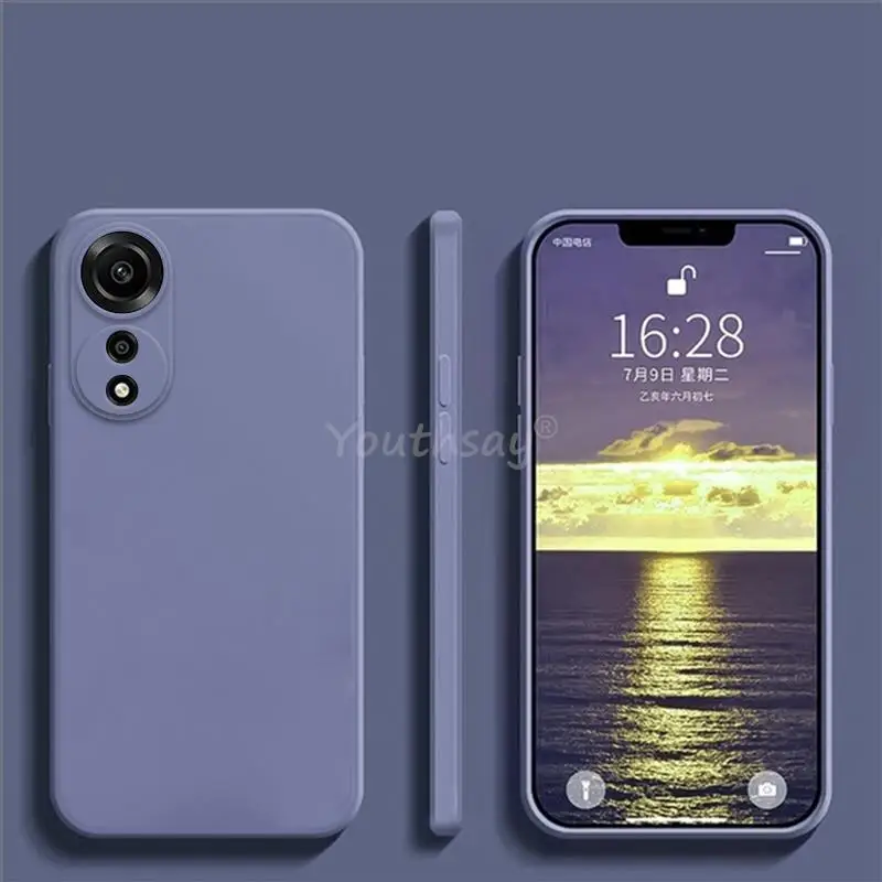 For OPPO A78 Case Silicone Liquid For OPPO A78 Cover Plain Rubber TPU Protector Shockproof Phone Case OPPO A78 4G Cover