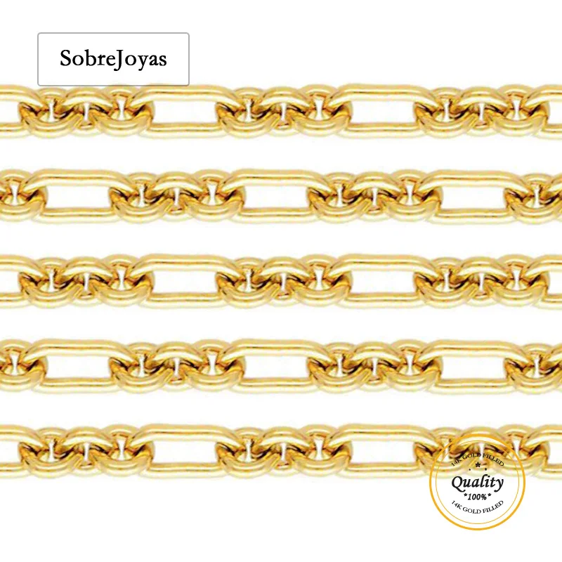 

2mm 3+1 Chain 14K Gold Filled Unfinished Chain Minimalist Gold Jewelry DIY Chain for Pendants Necklace