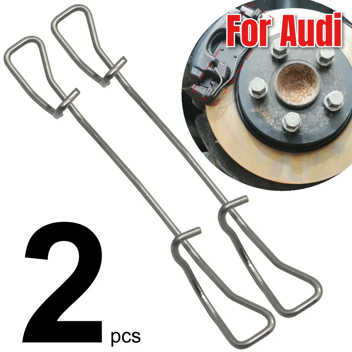2pcs Rear Left Right Brake Pads Fittings Caliper Spring Fit Retainer Anti-Rattle Clip Fix Accessories Replacement For AUDI A3 Q2