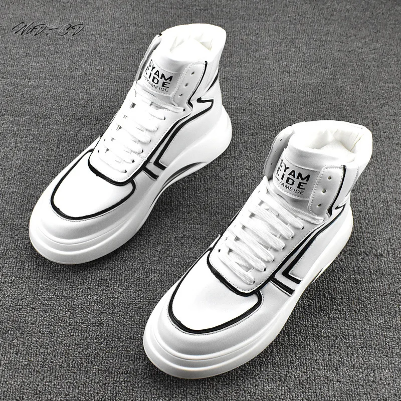 Sneaker Casual Men Designer Air Cushion Shoes Fashion Secondary Leather Cowhide Breathable Height Increased Platform Board Shoes