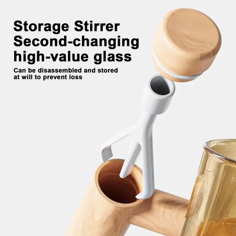 400ML Self Stirring Coffee Mug 7000rpm High Speed Self Mixing Glass Mug With Wooden Handle for Coffee Milk Protein Powder New
