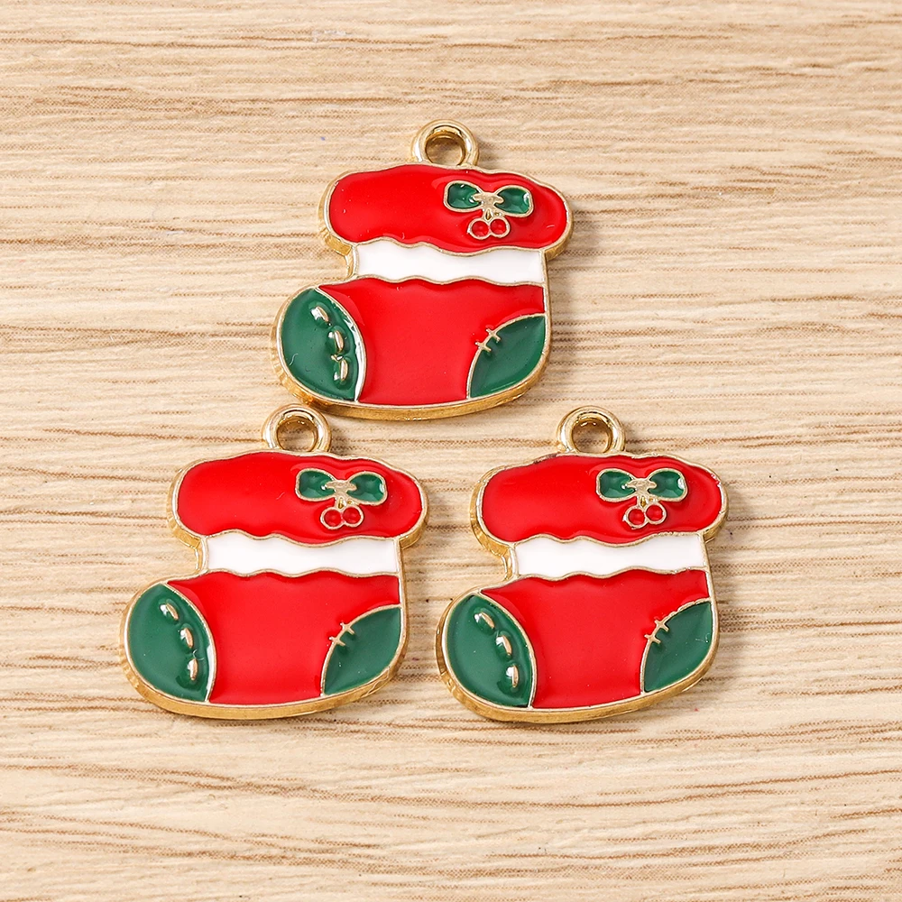 Tusember 10 Stück Emaille-Weihnachts-Lebkuchenhaus-Charms für Weihnachten, Halsketten, Ohrringe, Armbänder, Anhänger, Basteln – Detail 13