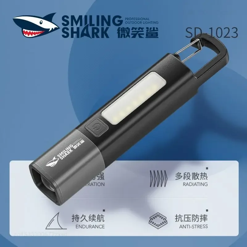 Xiaomi SMILING SHARK Outdoor Flashlight Portable Strong Light Variable Focus with Camping Hunting Fishing Walking Lighting Lamp