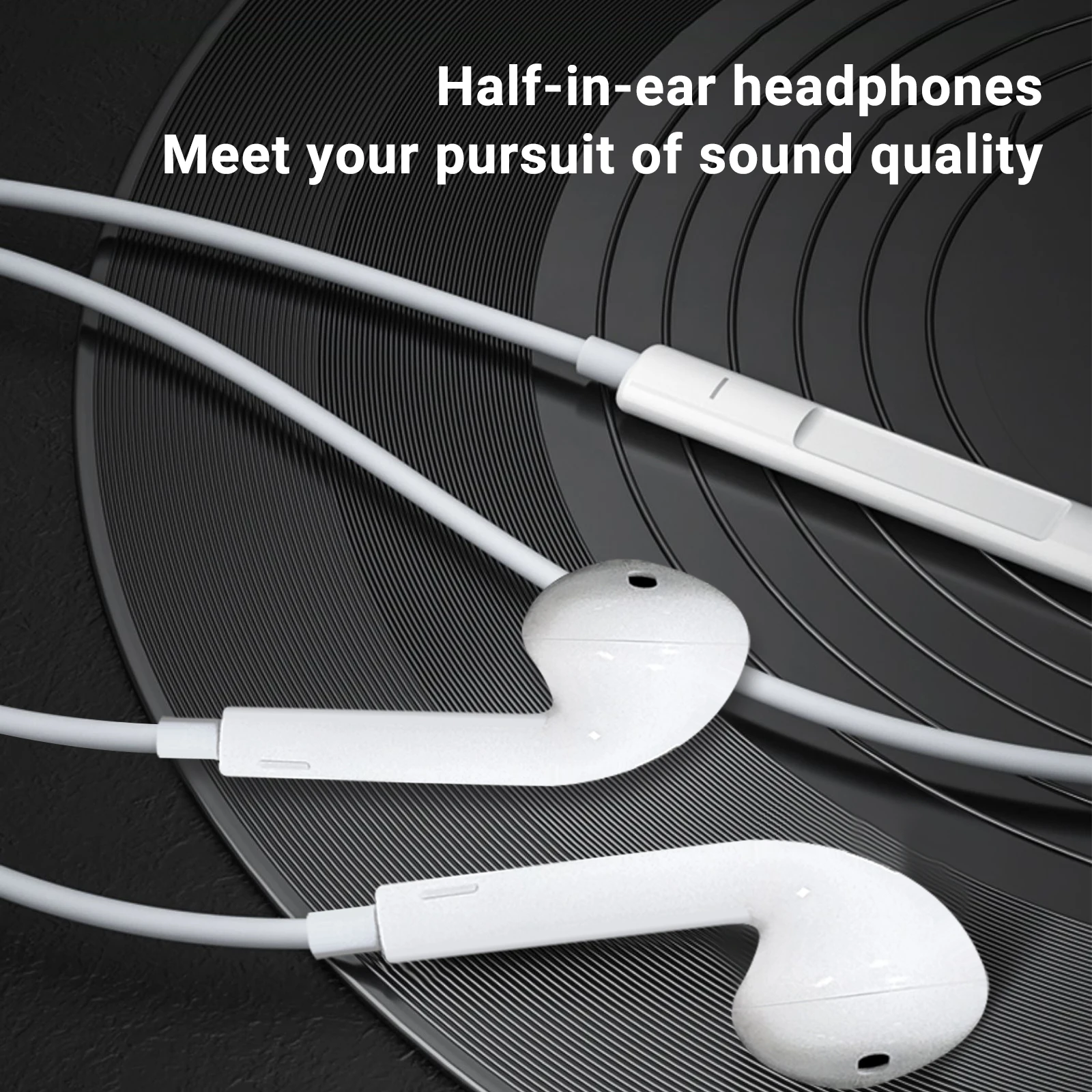 3.5mm Type-C Wired Earphones High quality sound Noise reduction Compatible with mobile phones, desktop computers, laptops
