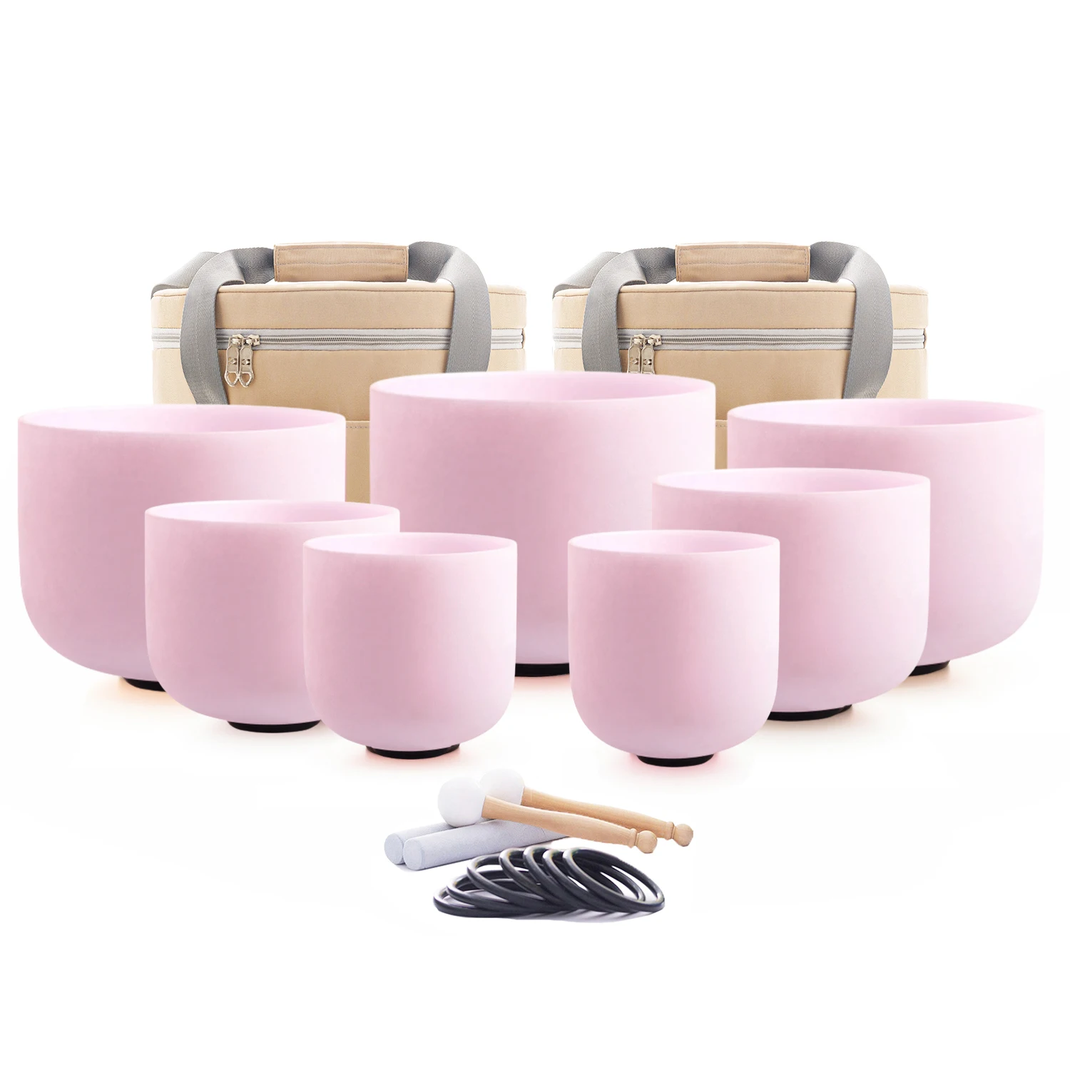 

Hey-eun Premium 7pcs Morganite Gemstone Fusion Singing Bowl Set - Deep, Resonant Sound Therapy,Yoga Meditation