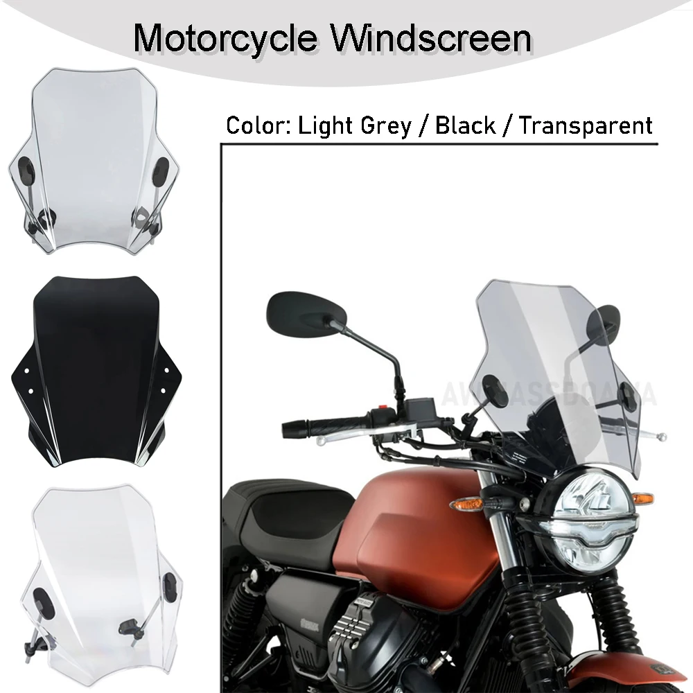 

Front Windscreen Windshield Screen Wind Shield Deflector Protector For GUZZI V7 III STONE 750 V7 STONE 850
