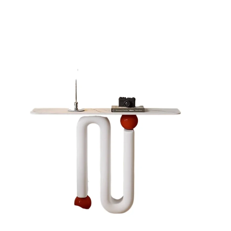 Entryway, light luxury, console table, wall-to-wall table, Italian minimalist decorative art, modern