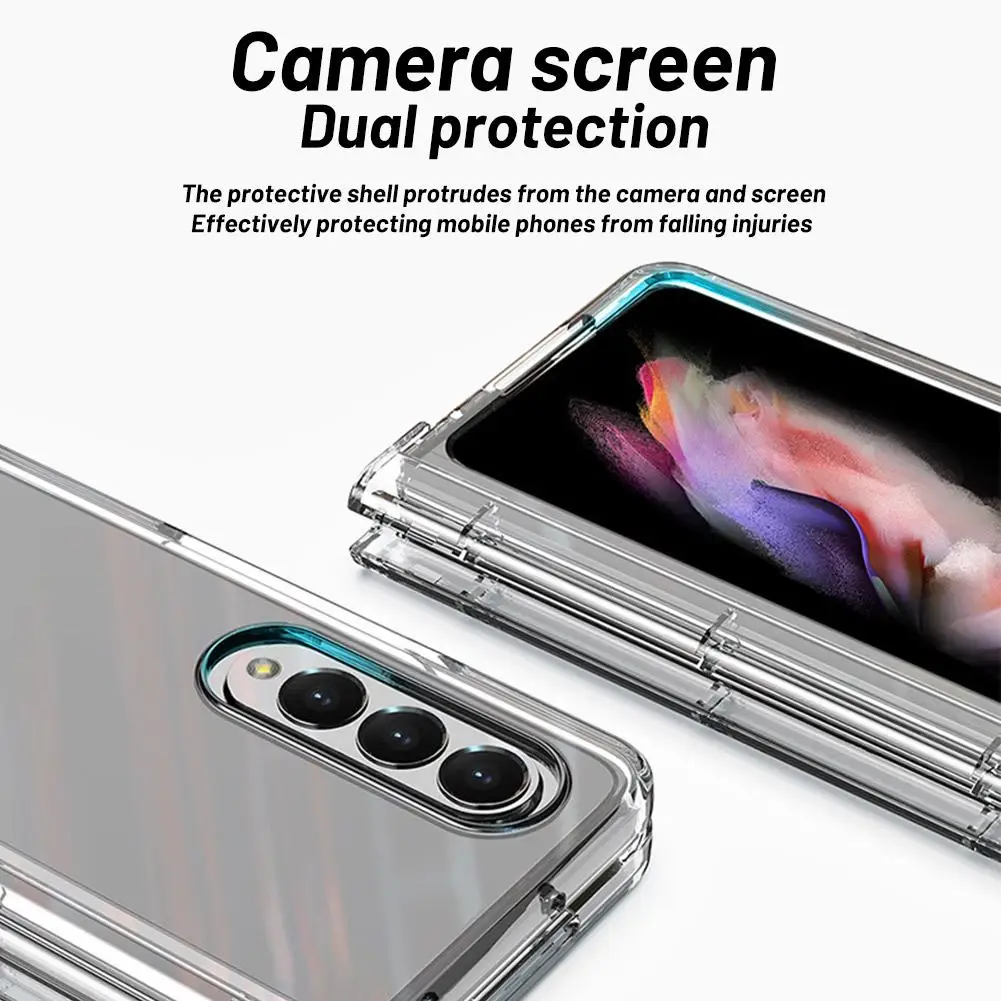 Transparent Phone Case For Samsung Galaxy Z Fold 6 Anti-fall Shockproof With Pen Slot W1R1