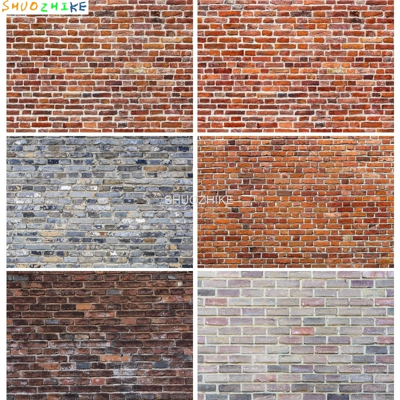

Gray Brown Antique Brick Wall Photography Backdrops Props Cement Texture Stone Theme Photo Studio Background QZ-01