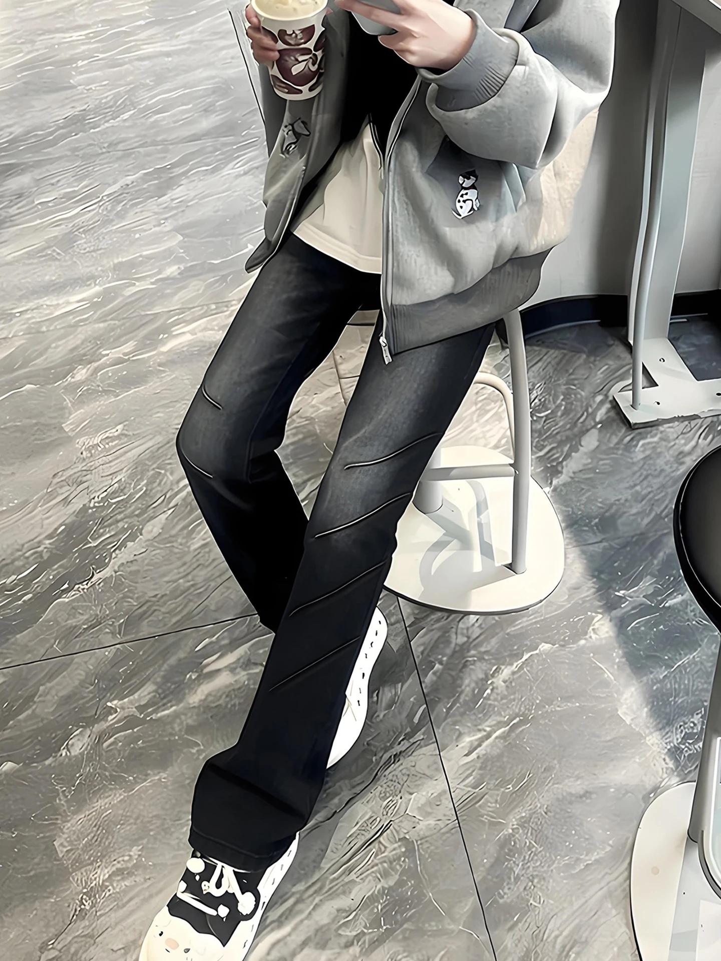 

Мужские джинсы Cleanfit Bla Fitail: американские винтажные брюки с эффектом потертости, зауженные прямые, слегка расклешенные, молодежные, со средней посадкой, на молнии