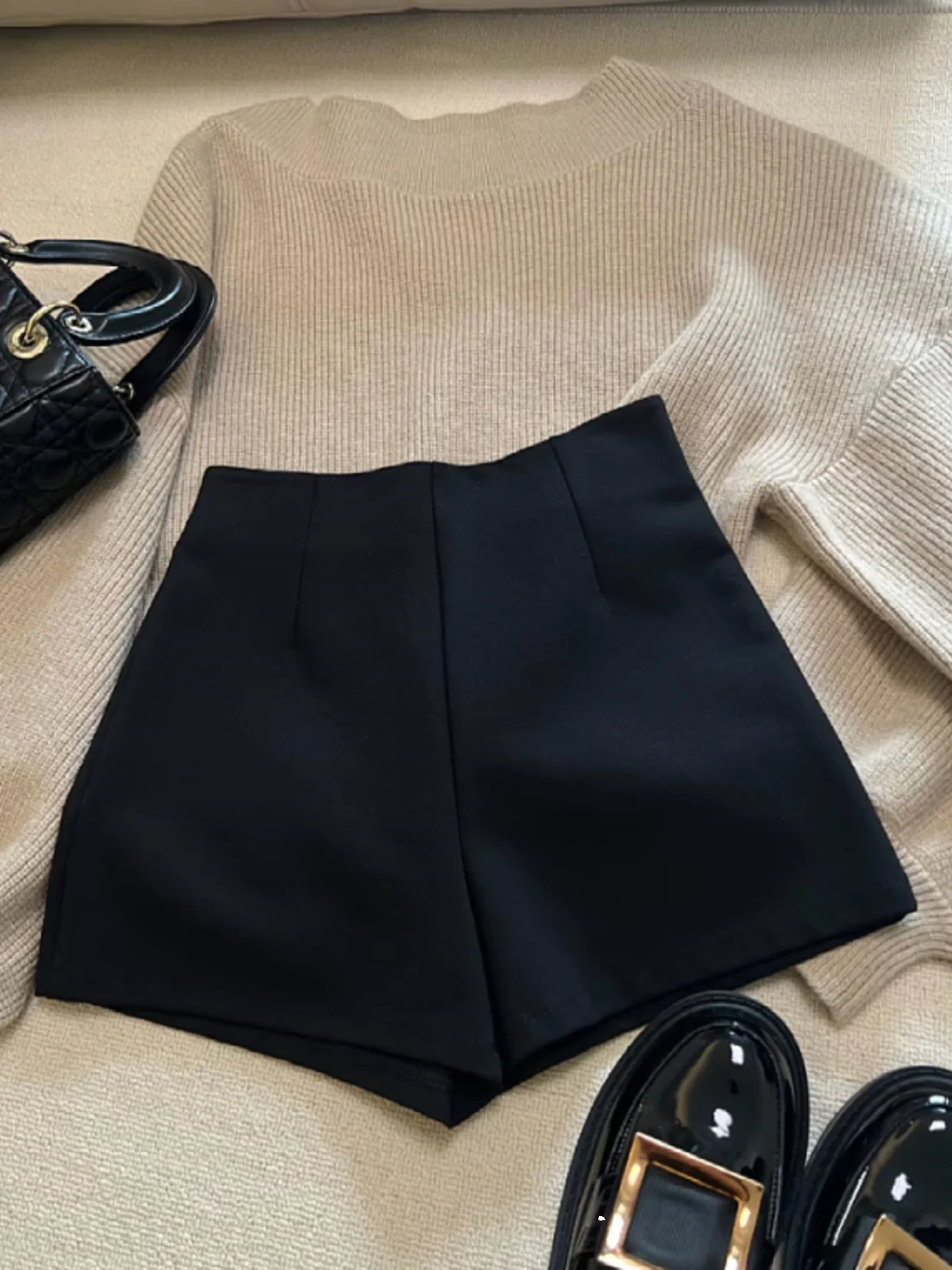 

plus Size Women's Elastic Fce Lined A-Line Thiened ort Pants High Waist Commute Sle Korean Version Autumn Winter Fas...