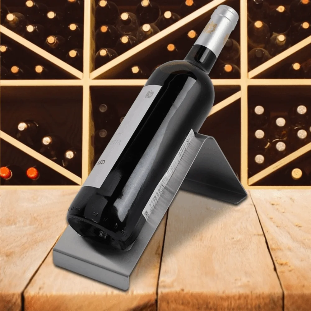 Decorative Stainless Steel Wine Bottle Rack Silver 7.8×3.94×4.3in Wine Bottle Display Stand Wine Rack Display Home Bar