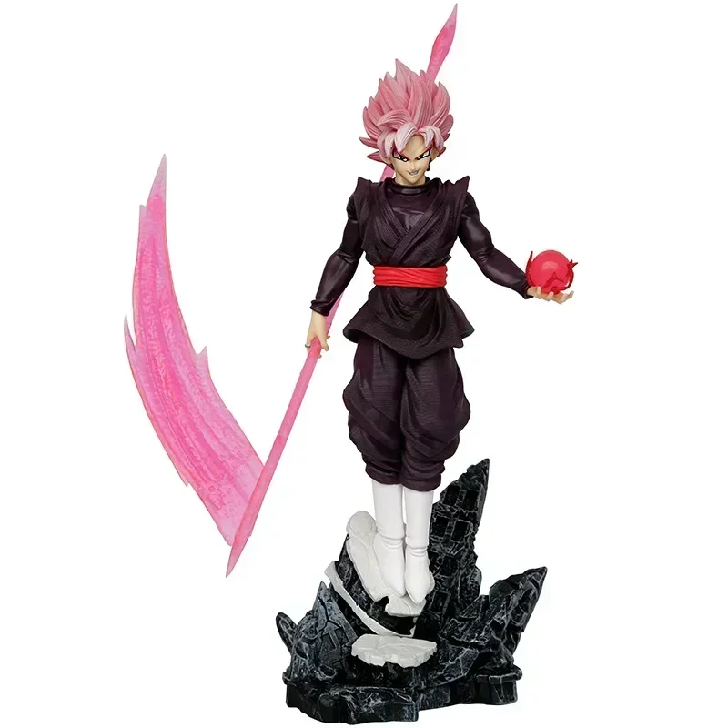 36cm Anime Dragon Ball Black Goku Zamasu Action Figure Super Saiyan Movie Version Dbz Model With Multiple Accessories Toys