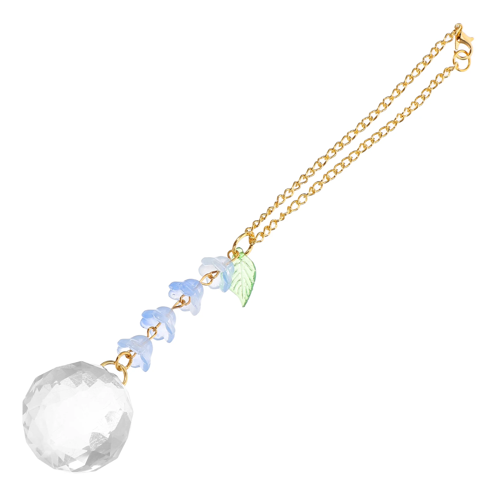 

Car Rearview Mirror Decorations Flower Accessories Glass Charm for Automobile Pendant Women Crystal Miss Ornament