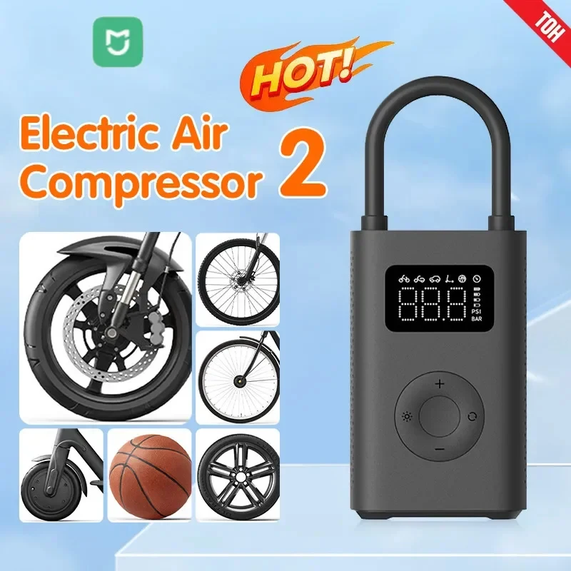 

Mijia Air Pump 2 Car Air Compressor Inflator Tire Pump for Motorcycles Bike Ball Tyre Digital Electric Inflatable Pump Portable