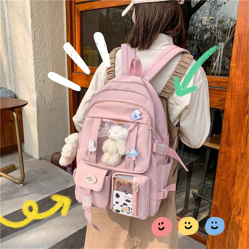 Japanese High School Girls Backpack School Bags for Teenage Girls Bagpack Multi Pockets 2024 Back Pack Women Mochila Feminina